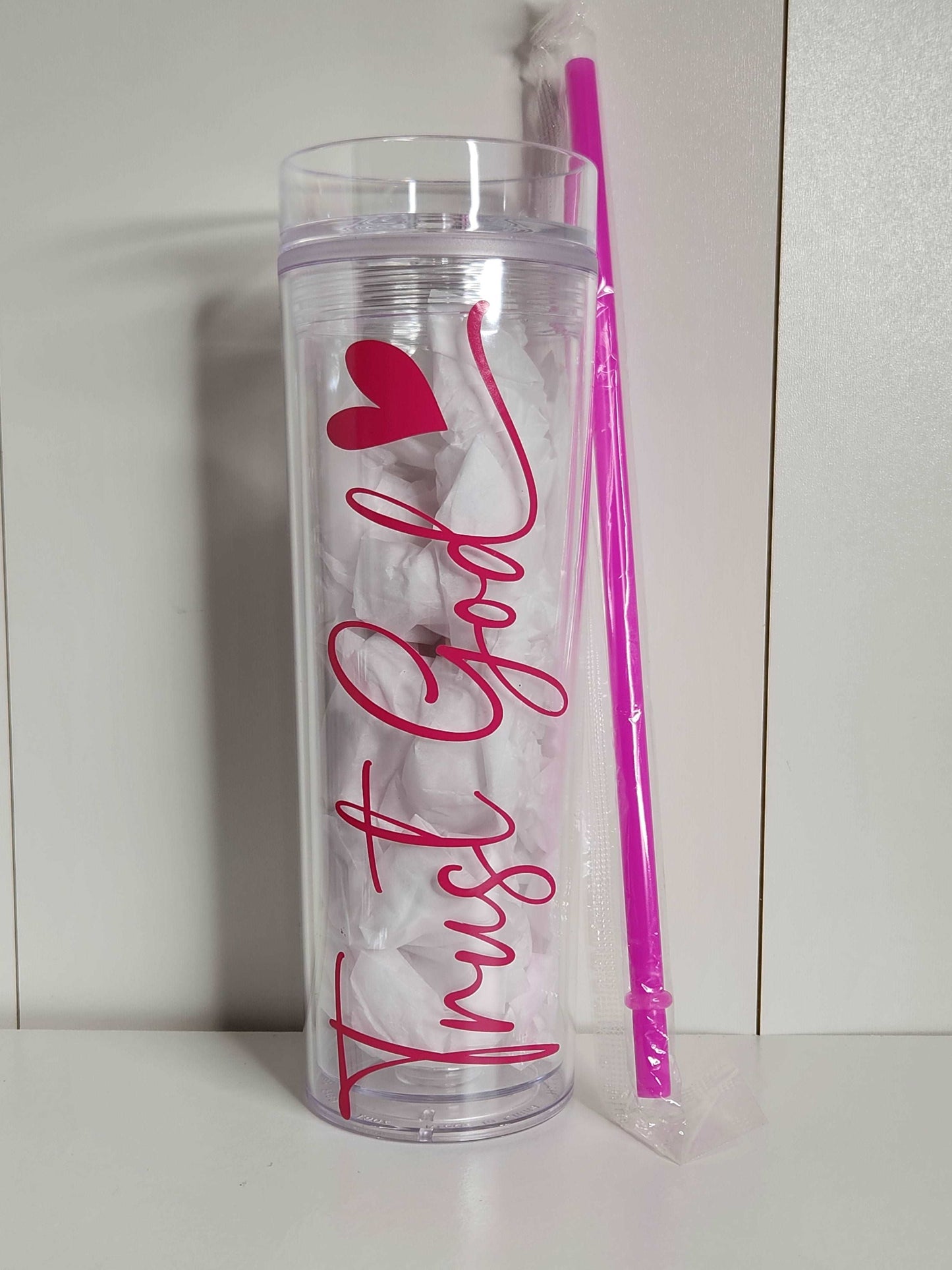 "Trust God" Acrylic Tumbler - Elegance & Bliss By Msni Custom Creations