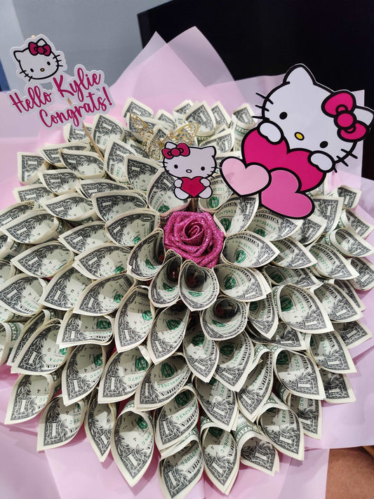 Hello Kitty Money Bouquet - Elegance & Bliss By Msni Custom Creations