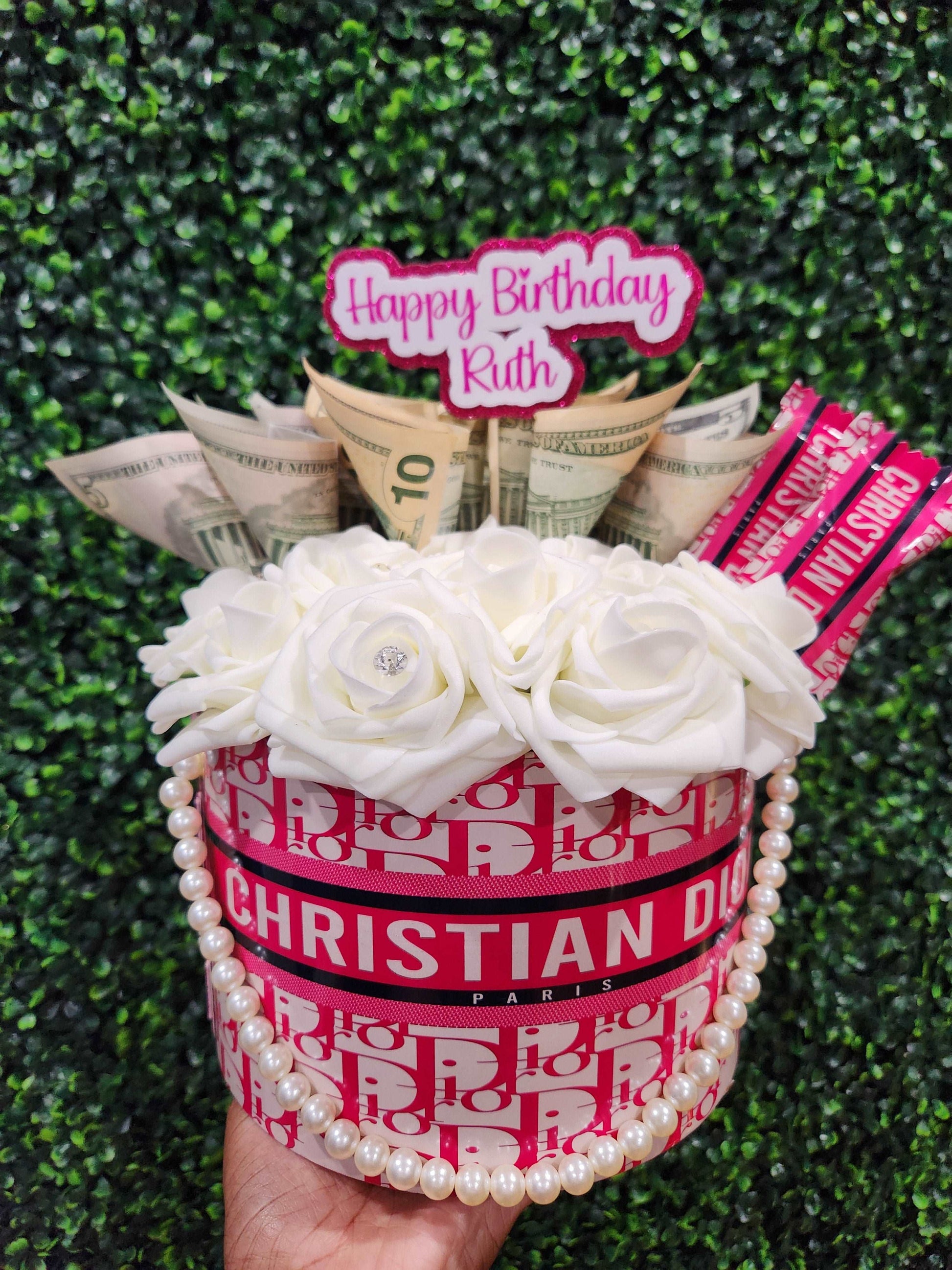 Custom Forever Roses With Money Bouquet