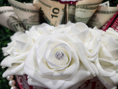 Custom Forever Roses With Money Bouquet